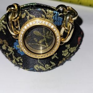 Origami owl gold bracelet with locket and holder